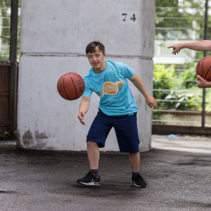 Basketball - boy dribbling ball